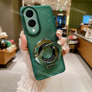 Cho Samsung S25 cạnh 2025 Bling đế hút từ tính trên xe ô tô Ốp điện thoại mềm cho Samsung Galaxy s25edge Plus Ultra S 25 Magic máy ảnh shcokproof vỏ điện thoại vòng bảo vệ ống kính máy ảnh của điện thoại lưng mềm Bìa