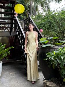 LYC FASHION - THIÊN ĐIỆP Đầm Lụa Yếm Gấm