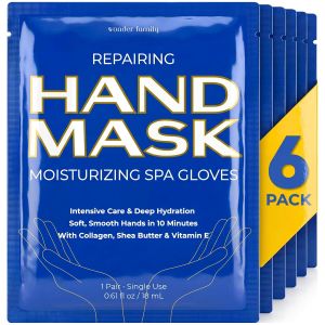 Hand Mask – Moisturizing Gloves for Dry Cracked Hands Deep Collagen Care Moisturizer Cotton Gloves Cuticle Care 10-Minute or Overnight Hand ment for Dry Hands & Hand Repair