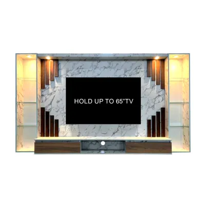 Bilik Furniture-Maya 8Ft Tv Cabinet / Kabinet TV / Modernist Design Solid Melamine Board Tv Rack / Tv Console /White