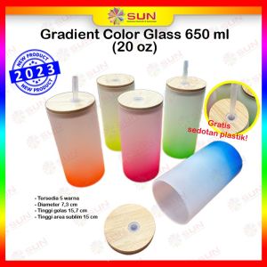 Mug Gelas Frost Gradien Warna Sublim Sublimation 500 mL / 550 / 650 mL Eceran
