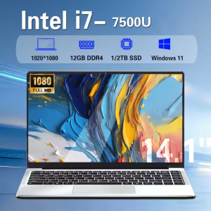 [3-Year Warranty] 2026 New Full Original Intel Core i7-7500U 12 GB + 2 TB SSD Laptop 14.1 Screen Built-in Webcam Windows 11