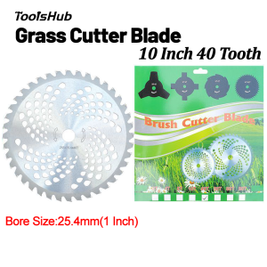 Toolshub Brush Cutter Blade Carbide Tip for Trimmer and Weed Eater Round 255MM 40T Round Grass Cutter Blade