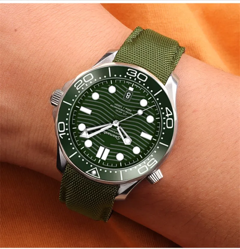 20mm 22mm Nylon Genuine Leather Strap for Omega Seamaster 300