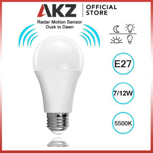 AKZ E27 7/12W Radar Sensor Motion Bulb Light For Bedroom Sensor Light Motion Night Light Energy Saving Lamp Outdoor