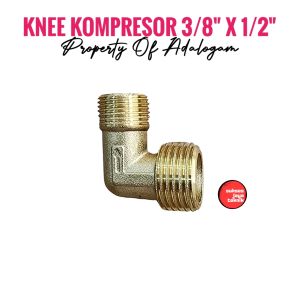 Knee Kompressor 3/8 x 1/2 Full Brass Keni Elbow Drat Luar