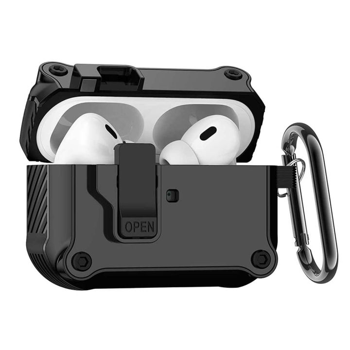 Apple Airpods Pro Case Cover with Secure Lock Clip Hard Shell