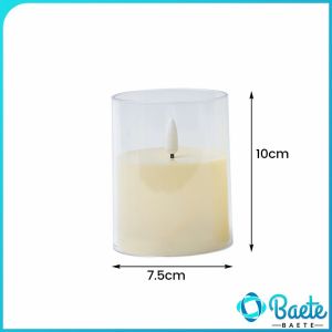 Baete LED Electronic Candle Glass Cup Candles for Wedding Party Christmas