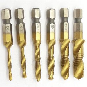 ชุดดอกสว่านต๊าปเกลียว HSS ( สีทอง ) ขนาด 6 ตัวชุด