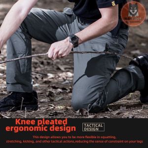 IX7 Lelaki Seluar Taktikal Seluar kargo selear Taktikal Lelaki lurus Cut Hiking menunggang Seluar Multi Pocket Seluar kerja Seluar kalis air Seluar Jogger Multi-pocket waterproof Train