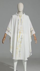 XinNgo Vestments for Priest Men Women Priest Monk Cross Print Muslim Celebrant Chasuble Church Father Mass Vestments Robe Robe Cosplay Costume