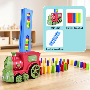 120PCS Automatic Domino Train Electric Block Laying Toy With Music Kids Birthday Christmas Gift Mainan Kereta Api