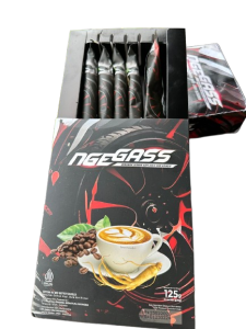 Kopi NGEGASS 3 box isi 15 sachet dijamin Asli Original - sudah Halal BPOM HACCP ISO GMP - mengandung Ginseng Cordyceps Guarana Lutein Karagenan