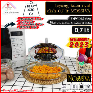 MOSSIVA loyang kaca tahan panas bentuk segi dan oval mini / wadah saji prasmanan / rectanguler dish / bakeware