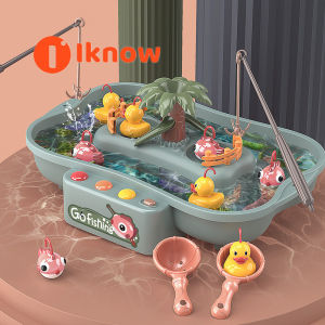 I know Montessori Go Fishing Game Bath Toy For Toddler Kids Magnetic Fishing Magnet Fish Child Play Water Table Toy For Boys 3 Year Old