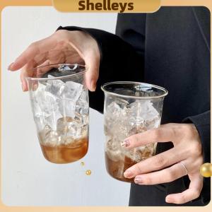 [Shelleys] ถ้วยกาแฟแก้วลาเต้แบบโค้งสำหรับใช้ในครัวเรือนแก้วน้ำผลไม้แบบเรียบง่ายขวดน้ำใสแก้วเครื่องแก้วอุปกรณ์ชงกาแฟ