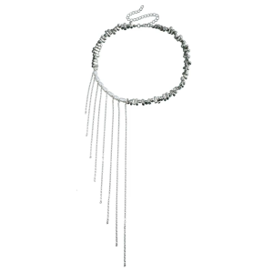 Unique Irregular Bead and Tassels Necklace Adjustable Length Clavicle Chain Party Wear for Fashion Enthusiasts
