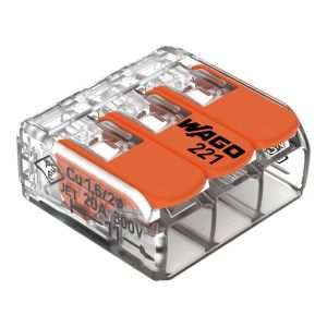 WAGO 221-413 Lever Wire Connector | Compact Terminal Block | 0.14-4mm² 24-12 AWG