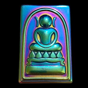 K750 สมเด็จ พระสมเด็จ พระสมเด็จระฆัง เหล็กไหล พิมพ์ไกเซอร์ 7 สี สีรุ้ง ปีกแมลงทับ สมเด็จโต สมเด็จพุฒจารโต ขนาด2.5X4.ซม.