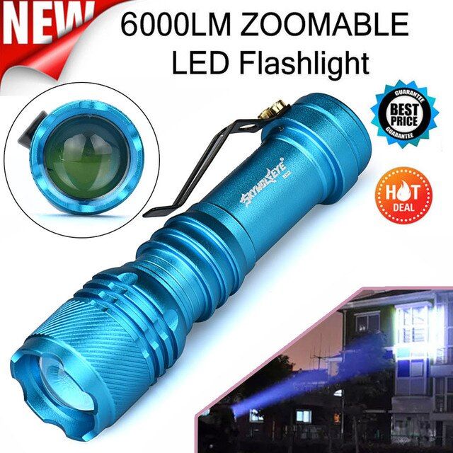 【】 Led Flashlight 6000lm Vander Q5 Aa 14500 3 Modes Zoomable Torch Super Bright Strong Light Outdoor Night Lighting Mini Powerful