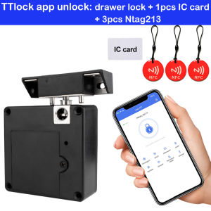 Boland Smart Cabinet Lock NFC 13.56MHz RFID Tag TTlock App Lock Hidden DIY Keyless Sensor Opening Drawer Lock For Cabinet Drawer Shoe Wardrobe Locker
