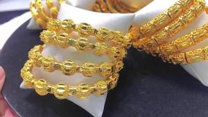 24k Gold-Plated Bracelet Dubai Wedding India Nigeria Womens Bride Alluvial Gold Bracelet