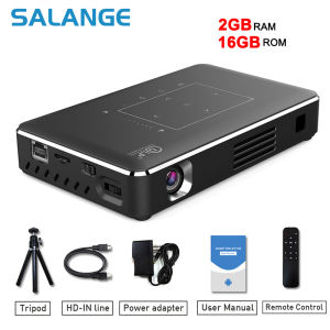 【4K Full HD】 Salange P10 DLP Projector 4K Full HD 1080P Android WiFi Mini Projecter Support DLNA 1080P 350 ANSI USB Proyector for Mac Windows For iPhone