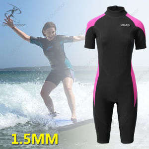 ชุดว่ายน้ำสตรีชุดดำน้ำ Neoprene 1.5มม.หนึ่งชิ้นเซิร์ฟตกปลาชุดว่ายน้ำดำน้ำสำหรับหน้าหนาว