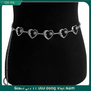 QK FA ✨ Harajuku Punk Mặt Trăng Kim Loại Thắt Lưng Phụ Nữ Cổ Điển Punk Gothic Mặt Trăng Mặt Trời Cao Eo Chuỗi Thắt Lưng Mặt Dây Chuyền Thắt Lưng Nữ