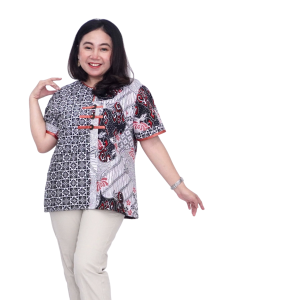 Blouse Big Size Wanita Atasan Batik Lengkap S-M-L-XL-XXL-3L-4L-5L Model Blus Jumbo Seragam Batik / Blus Pendek Big Size Formal / Atasan Kerja Wanita Jumbo Kantor / Blouse Jumbo Formal
