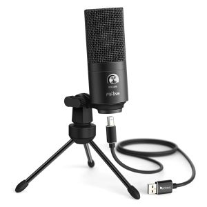 FIFINE Metal USB Condenser Microphone with Gain Knob Newly Upgraded Detachable Dual-Joint Recording Mic for Laptop/PC-K669