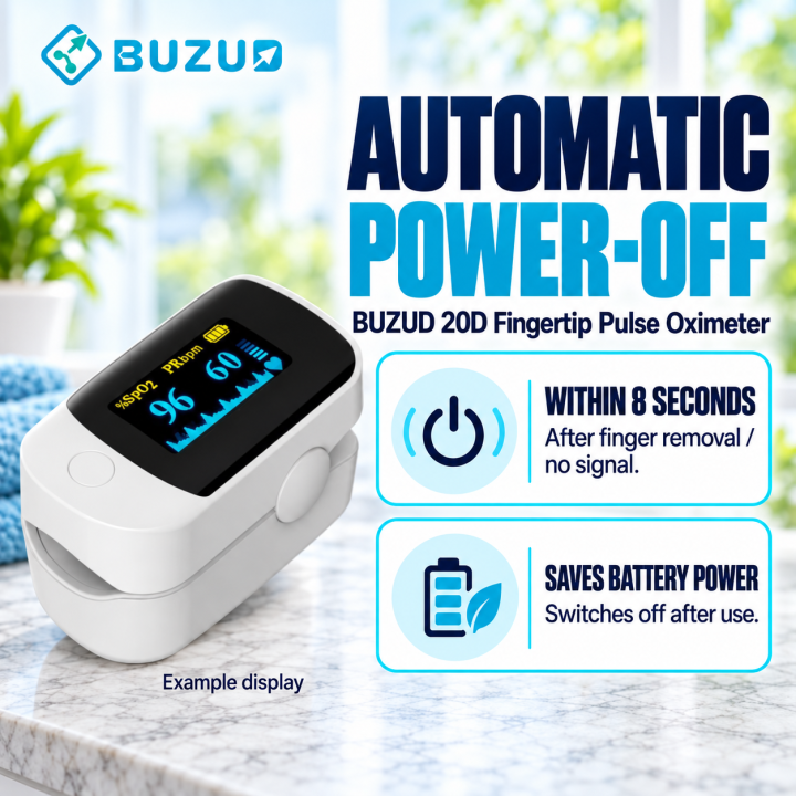 Spo2 Monitor Finger BUZUD 20D Portable Fingertip Pulse Oximeter, One-Click Testing Finger ...