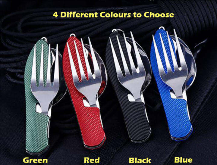 🌟Portable Spoon/Knife/Fork Set🌟 3 in 1 Foldable Picnic Camping Cultery Set