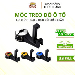 Móc treo đồ ô tô kèm giá đỡ kẹp điện thoại trên xe ô tô gài trước ghế sau tiện lợi thiết kế chắc chắn cao cấp