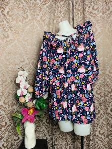 ARIZA RUFFLE LONGSLEEVES TERNO SHORTS FIT TO SMALL UPTO LARGE 24-32 WAISTLINE