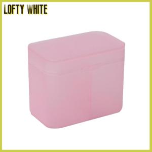 Lofty White กล่องเก็บที่ใส่สำลีแผ่นเช็ดเล็บกล่องเก็บอุปกรณ์จัดเก็บแปรงแต่งหน้าสองช่อง