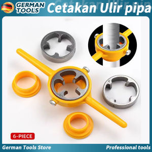 German tools 6PCS cetakan ulir pipa PVC 1/2" 3/4" 1" Lengan Pipa Air Berulir Alat Pembuat Cetakan Benang Pipa Plastik Alat Pembuat Benang Pipa Kit Buat NT-42