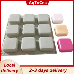 [COD] AqToCna Ship within 24 hours 9 Cavity Soap Molds Silicone Mold For Making Handmade Soap Lotion Bar Square Rectangle Reusable Silicone Soap Making Molds