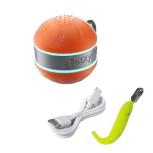 PETPARADIS Rotating Interactive Cat Toy Ball USB Rechargeable Bite Resistant Auto Electric Rolling Ball Toys Pet Toy with Tail Smart Kitten Chewing Toy for Dogs/Cats