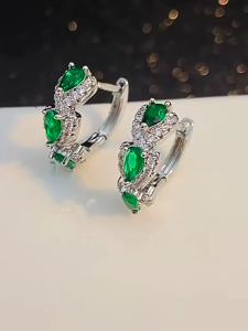 Thanh lịch Hoa tai dạng vòng với Zirconia tinh vi Zirconia Hoops Tai Nhẫn nữ thích hợp cho sự kiện trang trọng