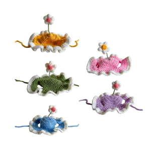 Decorative Pet Hat Dog Cats Headgear Birthday Costume Crocheted Hat Knitted Flower Dog Christmas Hat