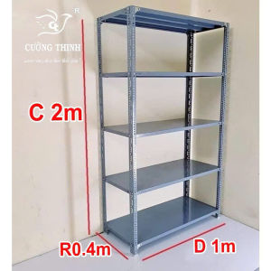 {Hàng dày} Kệ sắt v lỗ Dài 1m Rộng 0.4m lắp ráp 3 tầng 4 tầng 5 tầng Tặng kèm đế nhựa lót kệ
