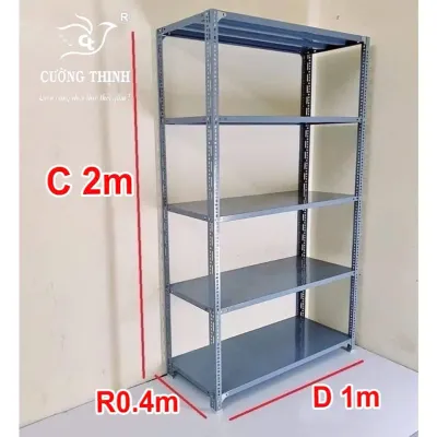 {Hàng dày} Kệ sắt v lỗ Dài 1m Rộng 0.4m lắp ráp 3 tầng 4 tầng 5 tầng Tặng kèm đế nhựa