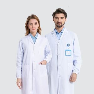 New Lab Gown Long Sleeve Same Gender Design Pure Cotton Fabric White Coat For Doctors Kids Lab Coat Laboratory Gown For Students Suitable For Multiple Locations