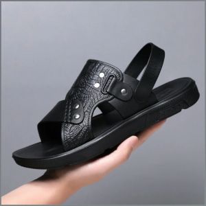 รองเท้าชายหาด แฟชั่น สดชื่น รองเท้าโรมัน แน่น หนังลูกวัว แห้ง ผู้ชาย