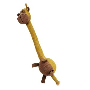 CHIC HUT Interactive Dog Plush Chew Toy Bite-Resistant Long Strip Giraffe Puppy Toy Non-Toxic Animal Shaped Squeaky Dog Toy Pets Entertainment