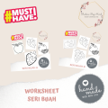 4 LEMBAR Worksheet Mewarnai Anak Kertas Gambar Sketsa Mewarnai Anak PAUD TK SD Kertas A4 Buah. 