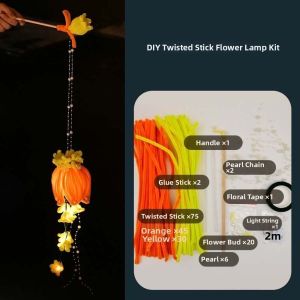 ASDOME Handmade Bellflower Lantern Luminous Glowing Handheld Light DIY Material Kit Floral Muguet Flower Lamp Mid-Autumn Festival