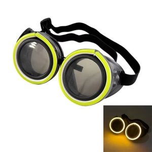CUTE CLIP Wireless LED Glowing Glasses Punk Style Round Light Up Glasses Trendy Unique Luminous Eyewear Party Decoration
