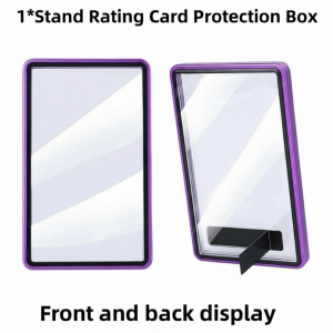 WISHAHA 2-in-1 PSA/CGC Graded Card Protective Box Transparent with Stand Metal ic Case Exclusive UV Protection Card Protective Case Card Display